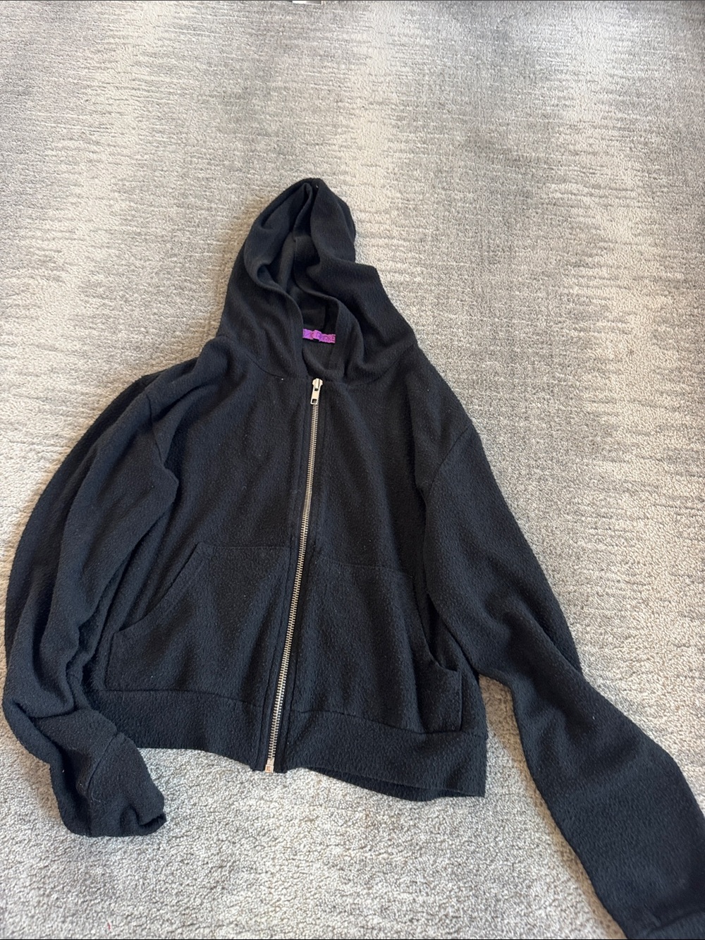 Black Kids Zip-Up Hoodie Sweatshirt